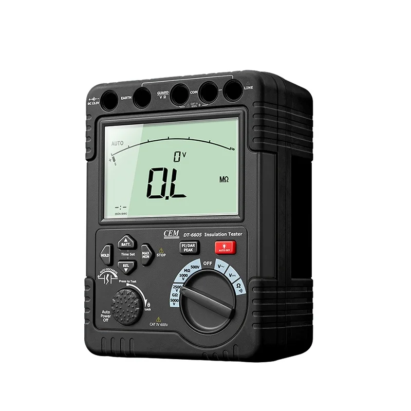 

CEMDT-6605 Высокоточный цифровой тестер сопротивления изоляции AC/DC Измерение 5 кВ Высокоизмеритель изоляции с цифровым дисплеем