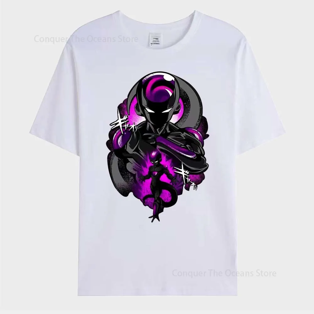 Japanese Anime Frieza Printed Men\'s T-Shirt Goku Short Sleeves CosplayT-Shirt Summer Casual Tees Streetwear O-neck Women\'s Tops