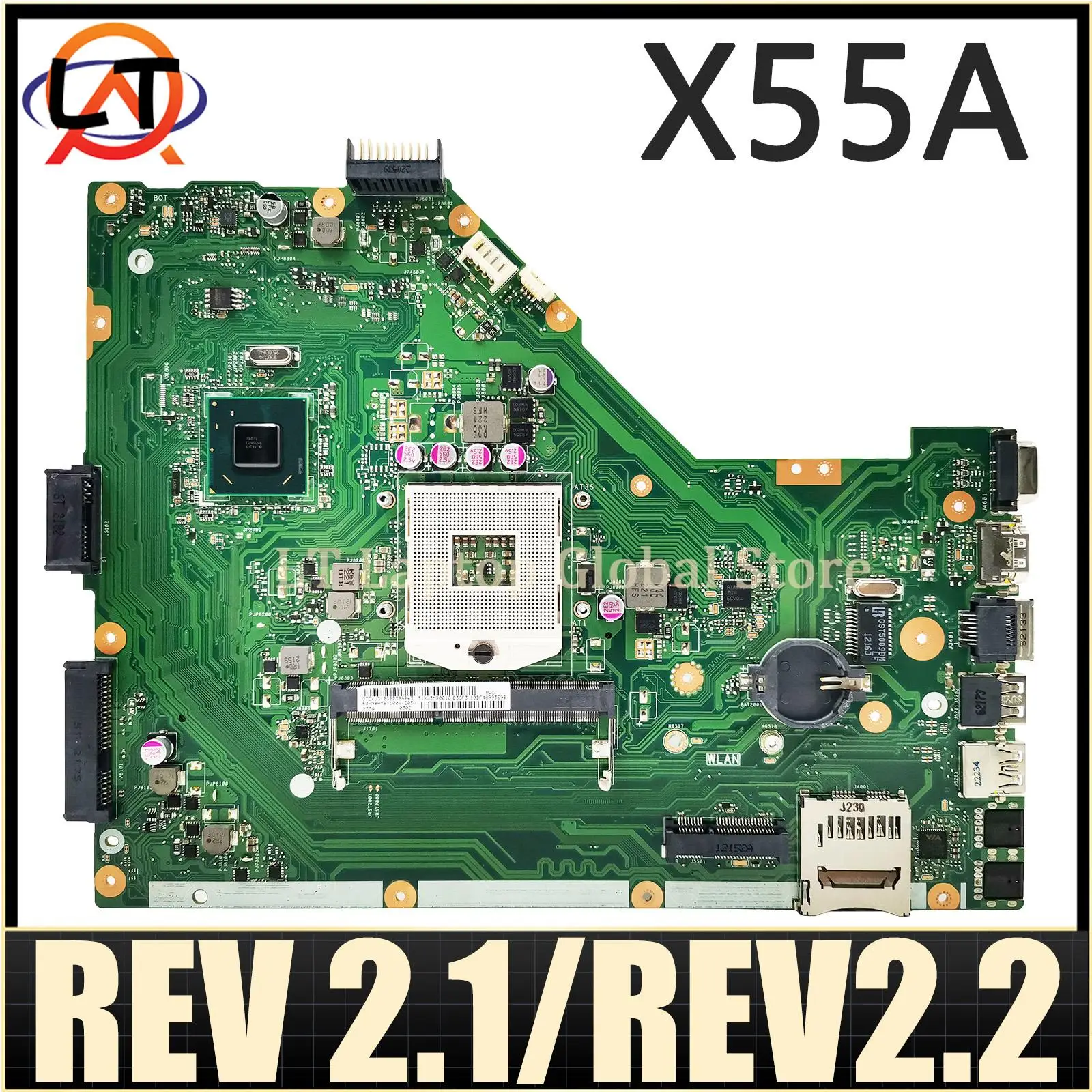 ASUS 노트북용 메인보드, X55A, F55A, REV 2.1, REV2.2, DDR3, 100% 테스트 OK