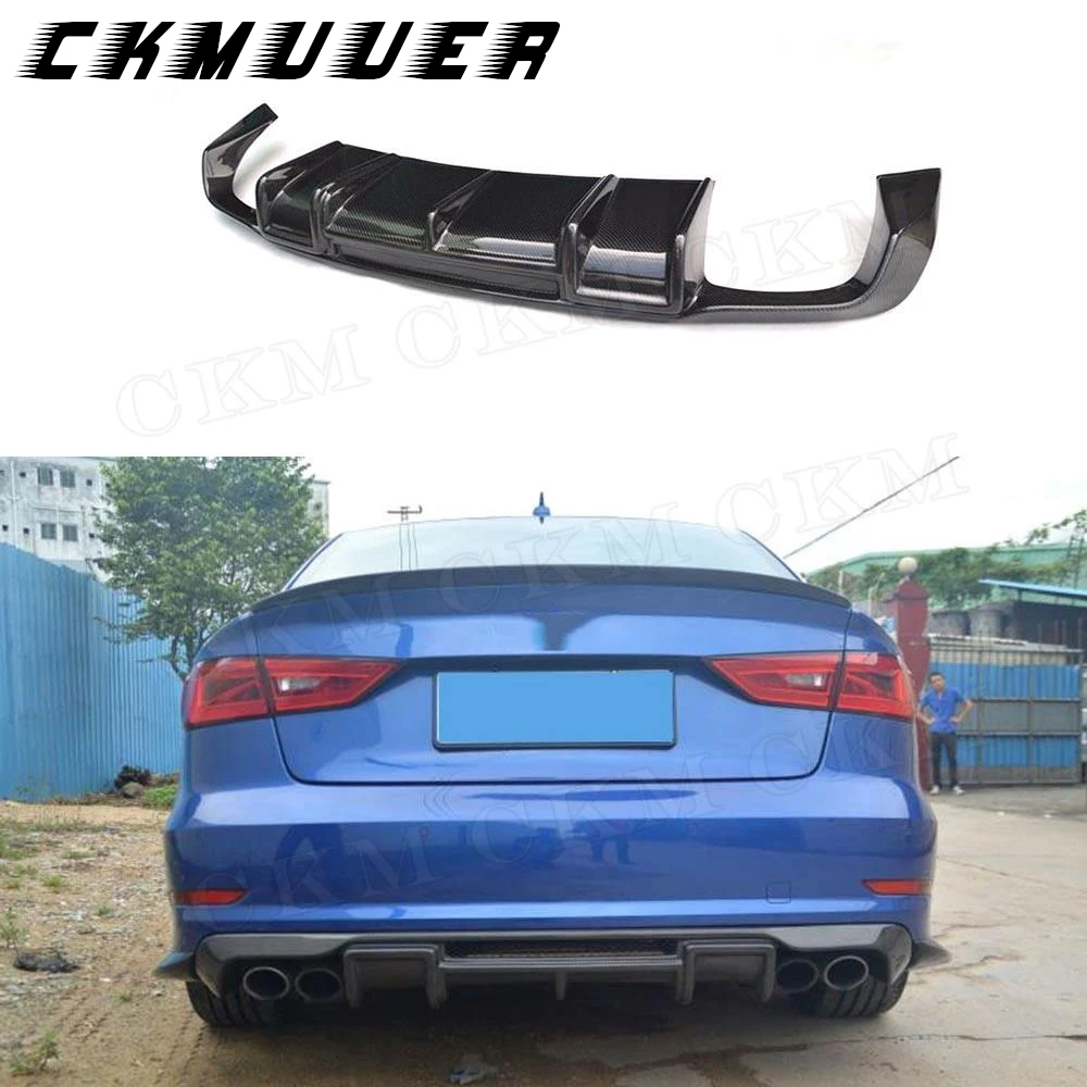 

Диффузор заднего бампера автомобиля из углеродного волокна для Audi A3 Sline S3 Sedan Not A3 Standard Styling 2014 2015 2016, аксессуары для кузова