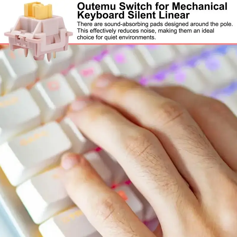 Mechanical Game Keyboard Quiet Switches Silent Shaft Quiet Silent Switches Pre-Lubrication Keyboard Switches With 5 Pins