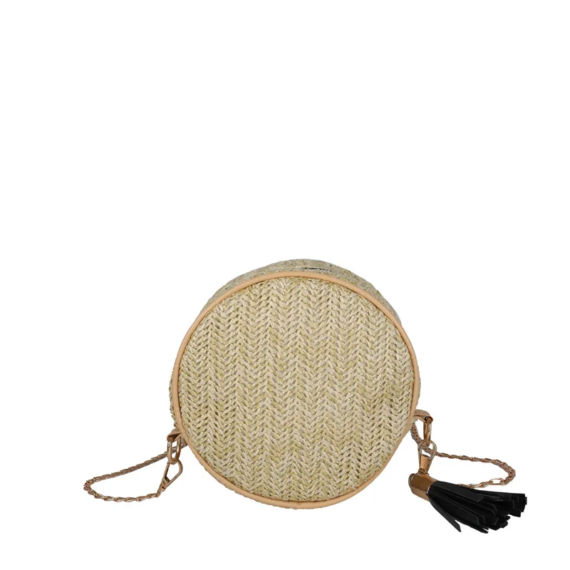 حقيبة يد نسائية، حقيبة منسوجة على الطراز الرعوي، حقيبة كتف مفردة منسوجة من القش كاجوال عتيقة، حقيبة كروس للعطلات على الشاطئ في الصيف