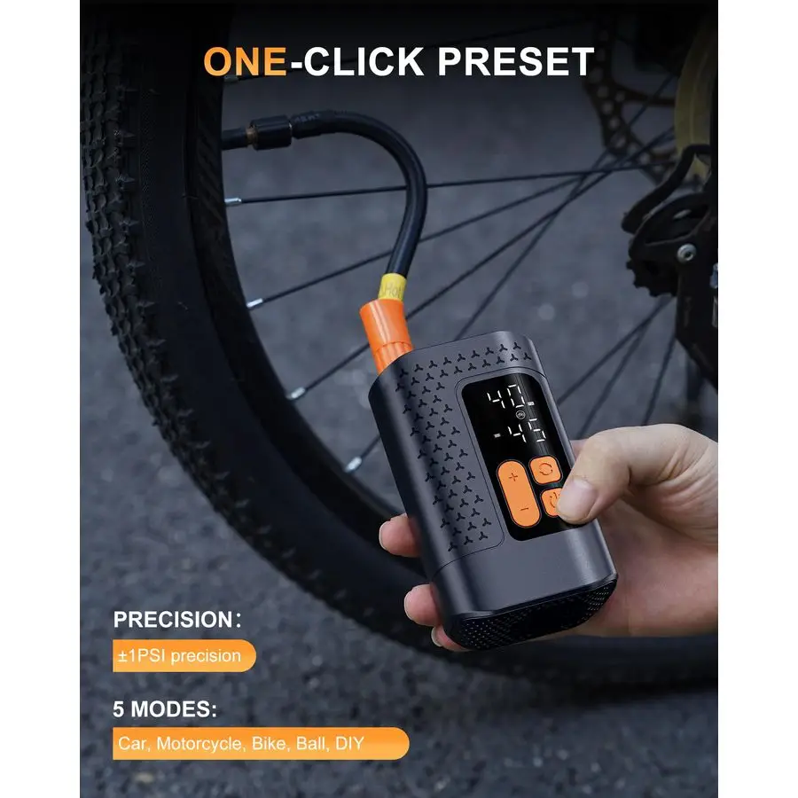 مضخة دراجة، مضخة إطار دراجة صغيرة 160 رطل لكل بوصة مربعة، مضخة دراجة سريعة 4X مع مقياس ضغط رقمي، مضخة هواء للدراجة الجبلية، موتو، #4