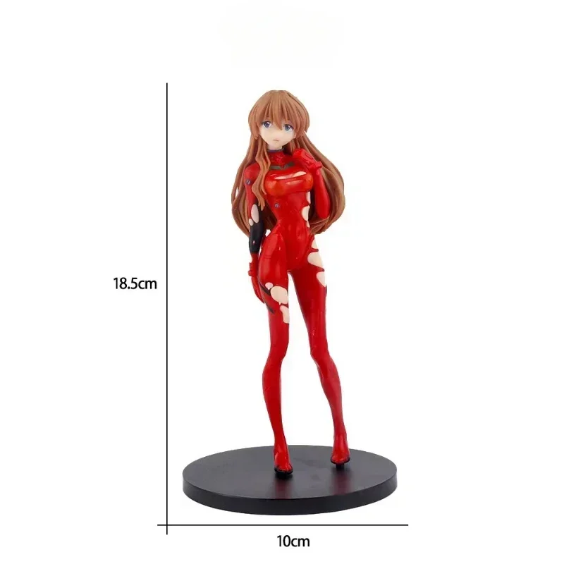 Figura de anime de Neon Genesis Evangelion, 18 cm, EVA, con pelo corto, Rei Ayanami, figura de acción, Asuka, figura de PVC, modelo de colección, juguete, regalo.