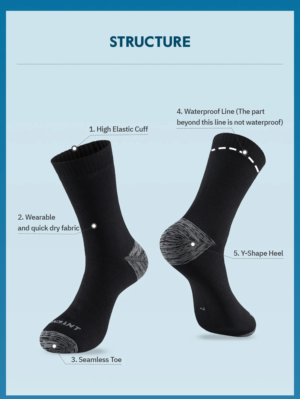 Calcetines impermeables para hombre, calcetín deportivo térmico cálido para nieve, MEMBRANES PORELLE, Snowboard, ciclism