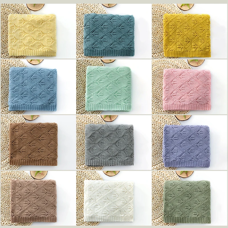 

90x120CM Wool Blanket Newborn Photography Props Hand-Knitted Baby Posing Soft Wool Background Blanket For Baby Shoot Accessories