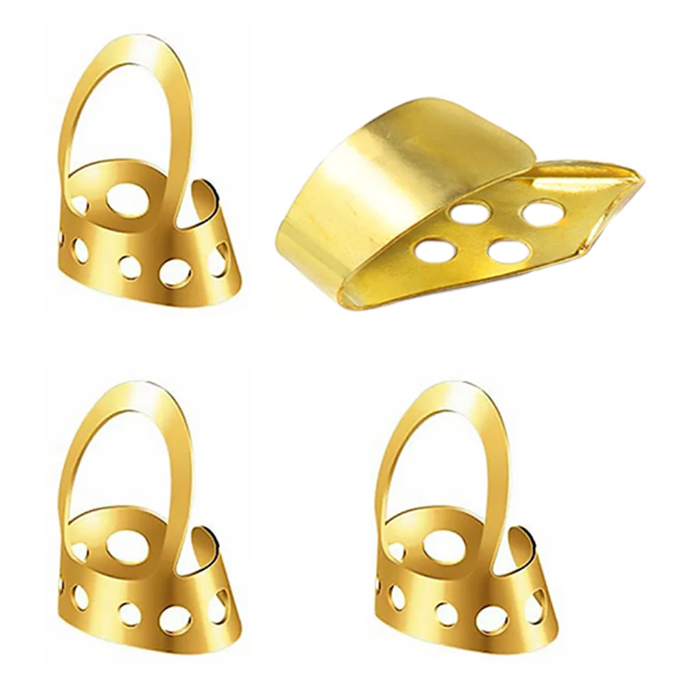 

4pcs Thumb Set Stainless Steel Picks For Banjo Mandolin Ukulele Adjustable Finger Protectors Metal Plectrum Accessories Durable