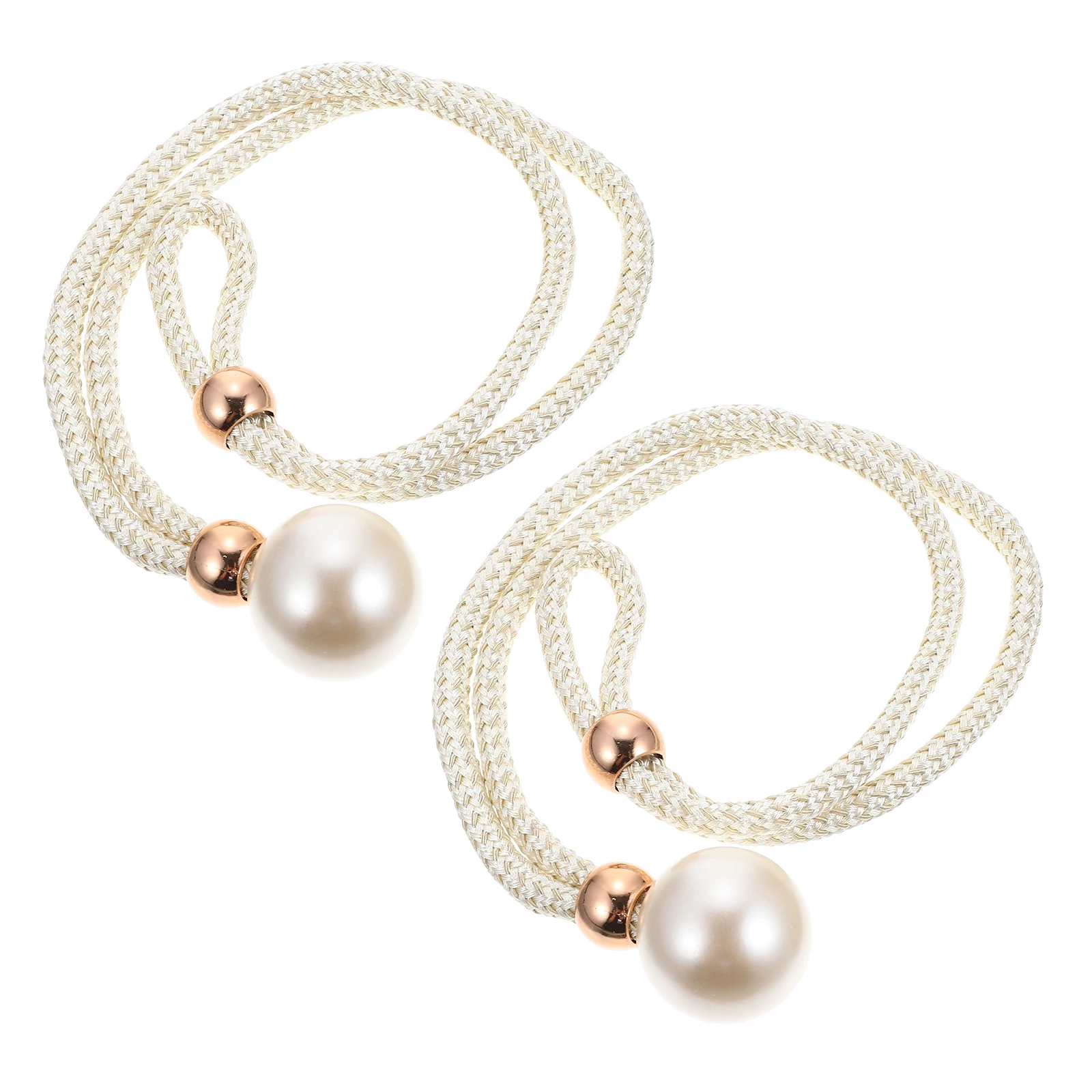 

2Pcs Adjustable Pearl Curtain Tieback Rope Decorative Holdbacks for Home Curtains Window Drapes Adjustable Curtain Tie