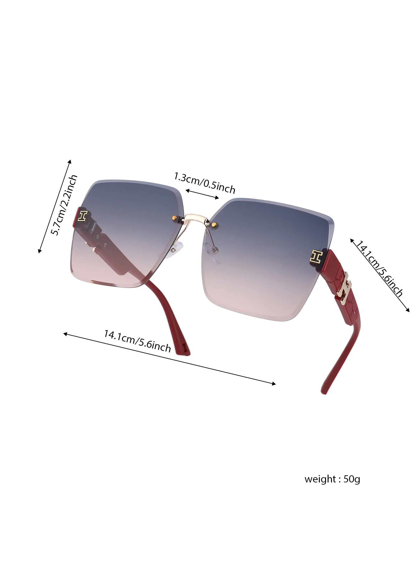 New Fashion Luxury Brand Rimless Women Sunglasses For Men Vintage Designer Square Frame Sun Glasses Female Shades UV400 Eyewear