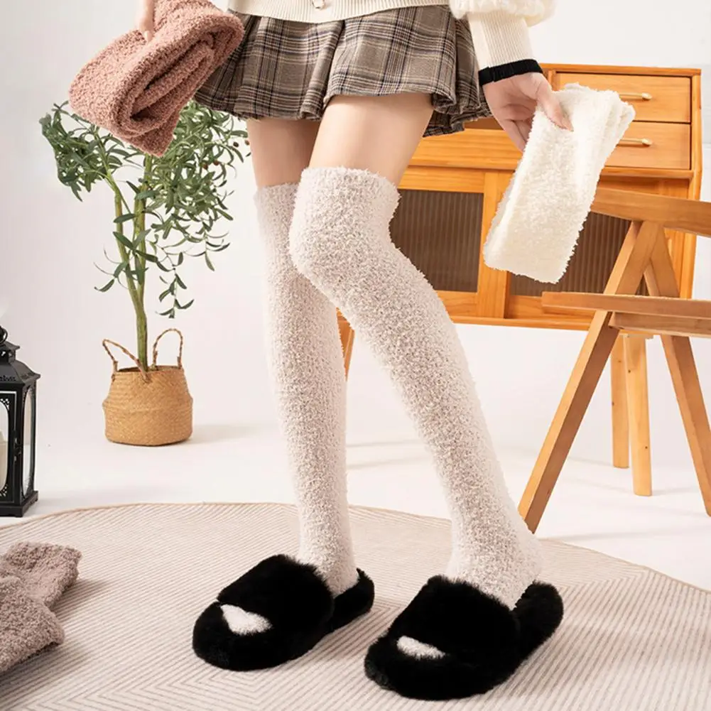 

Thigh High Socks Extra Long Fuzzy Leg Warmers for Women Plush Thigh High Boot Stockings Soft Over Knee Socks for Winter Style