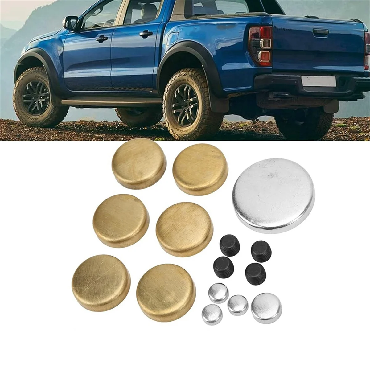 Brass Freeze Plug Kit Engine Expansion Plugs PE-108R PE108B for Small Block Windsor Engines 255ci 260ci 289ci 1962-2001