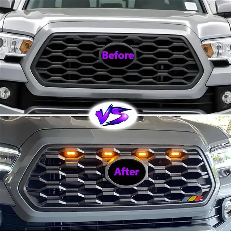 40PCS LED Front Grill Lights For Toyota Tacoma Raptor Off Road Sport 2020 2021 External Grill Lamp, Yellow Light