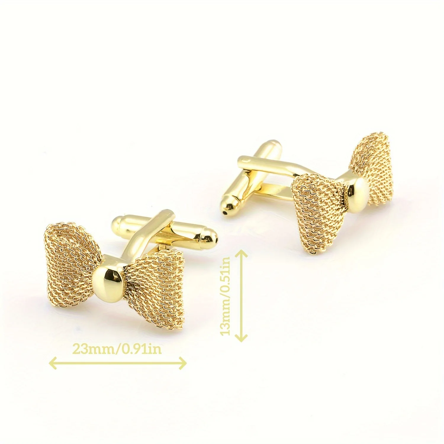 1pair Fashionable And Elegant Bow-shaped Cufflinks For Banquets Paired With French-style Shirts And Suits Featuring Light Luxury