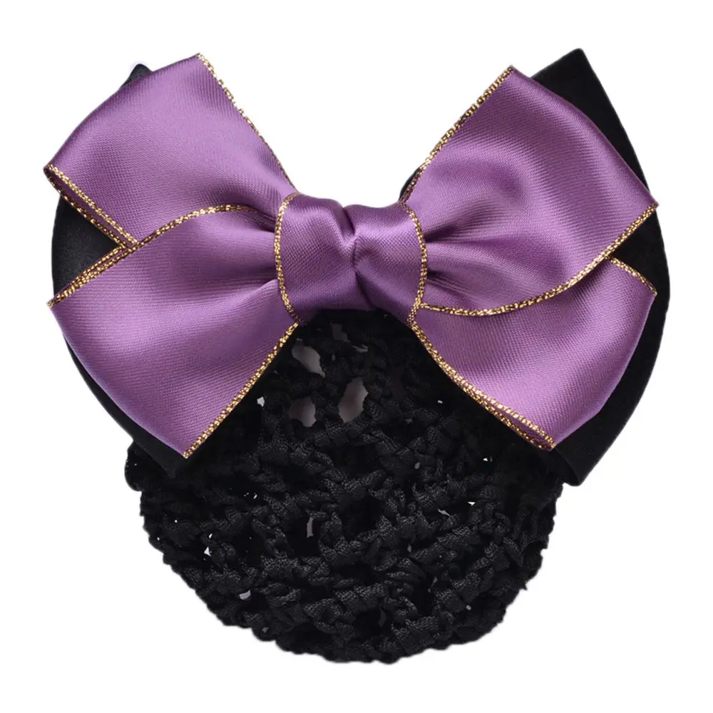 Fashion Hotel Flight Attendant Professional Bownot Barrette Hairgrips Hair Clip Snood Bow Hair Net