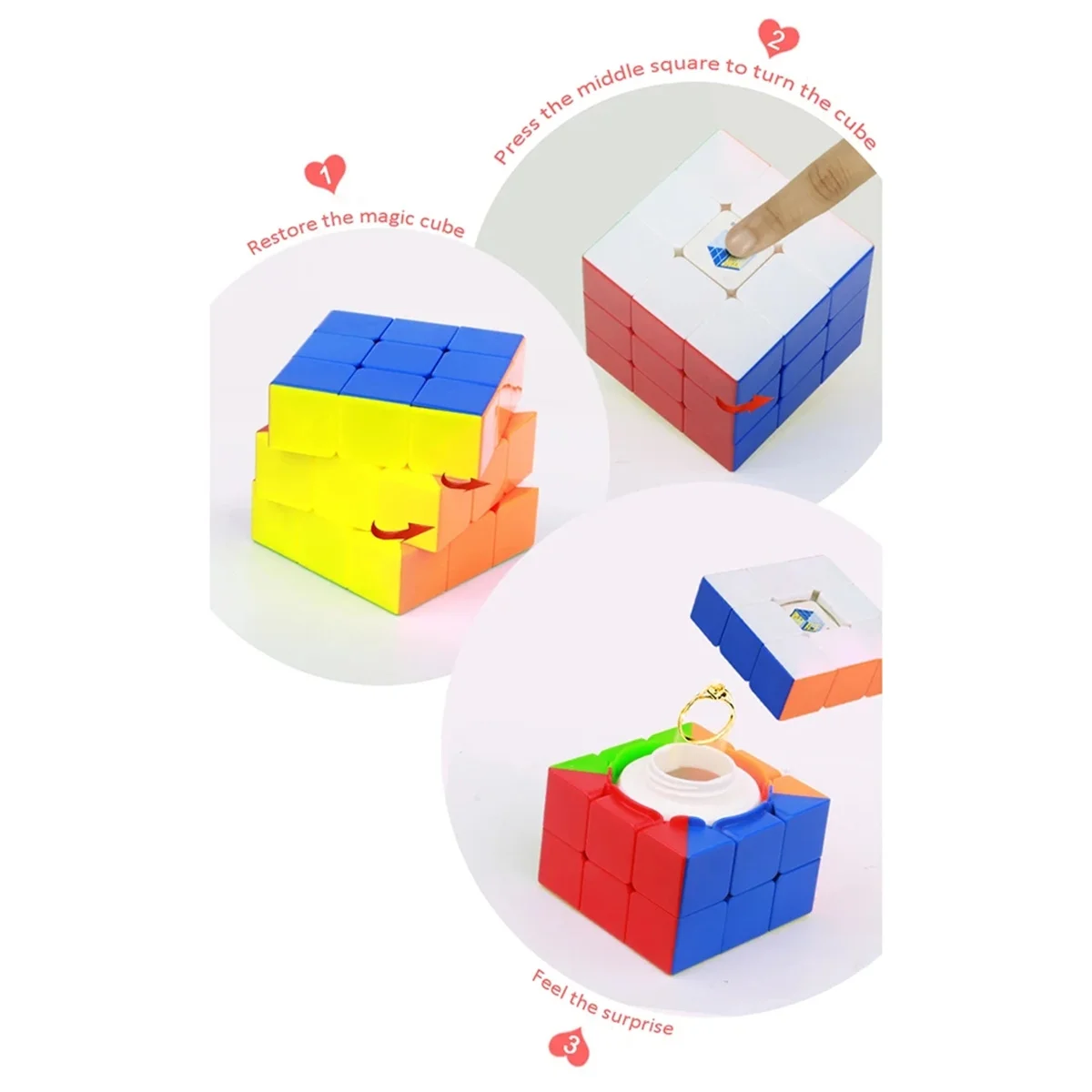 Magic Cube Hidden Box Object Diversion Safe Hidden Secret Compartment Container Stash Box JewelryCase Love Surprise Gift Storage