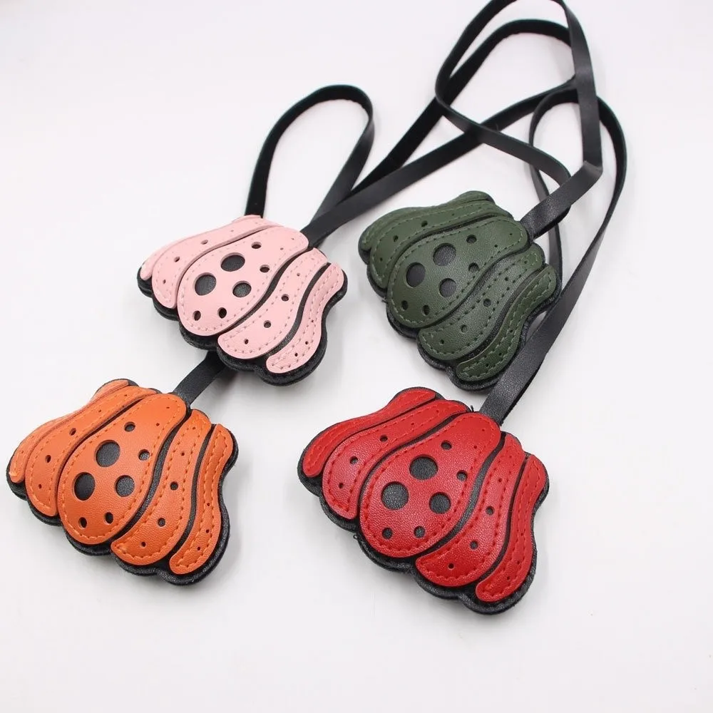 Gift Solid Color Pumpkin Keychain Leather Charm Halloween Bag Pendant Polka Dot Key Ring Beg Accessories Bag Charm