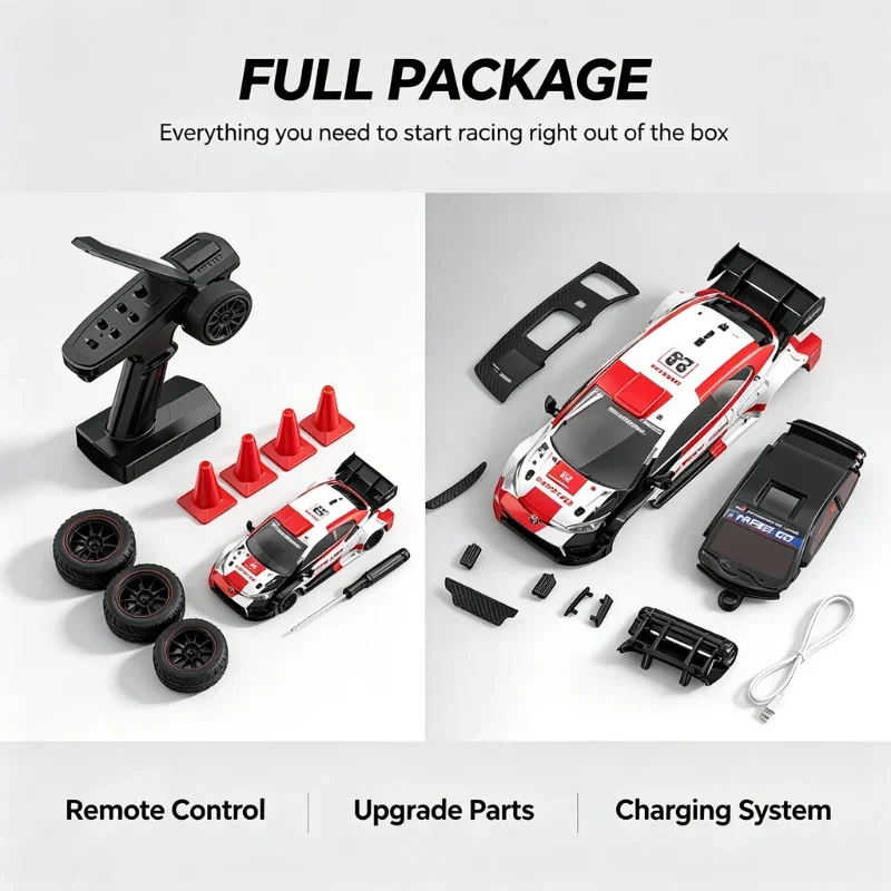 New MJX HYPER GO 43308 1/43 RC Car 4WD 20km/h High Speed RC Rally Racing 2.4G RC Drift Car Mini MJX 43308 2023 GR Yaris Rally1