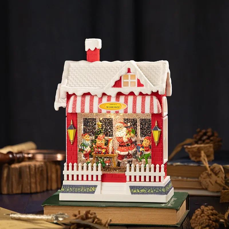 Vintage Christmas Music Box Ornament Snowflake Design Holiday Decor Gift for Elderly Home Scene Arrangement Craft Workshop