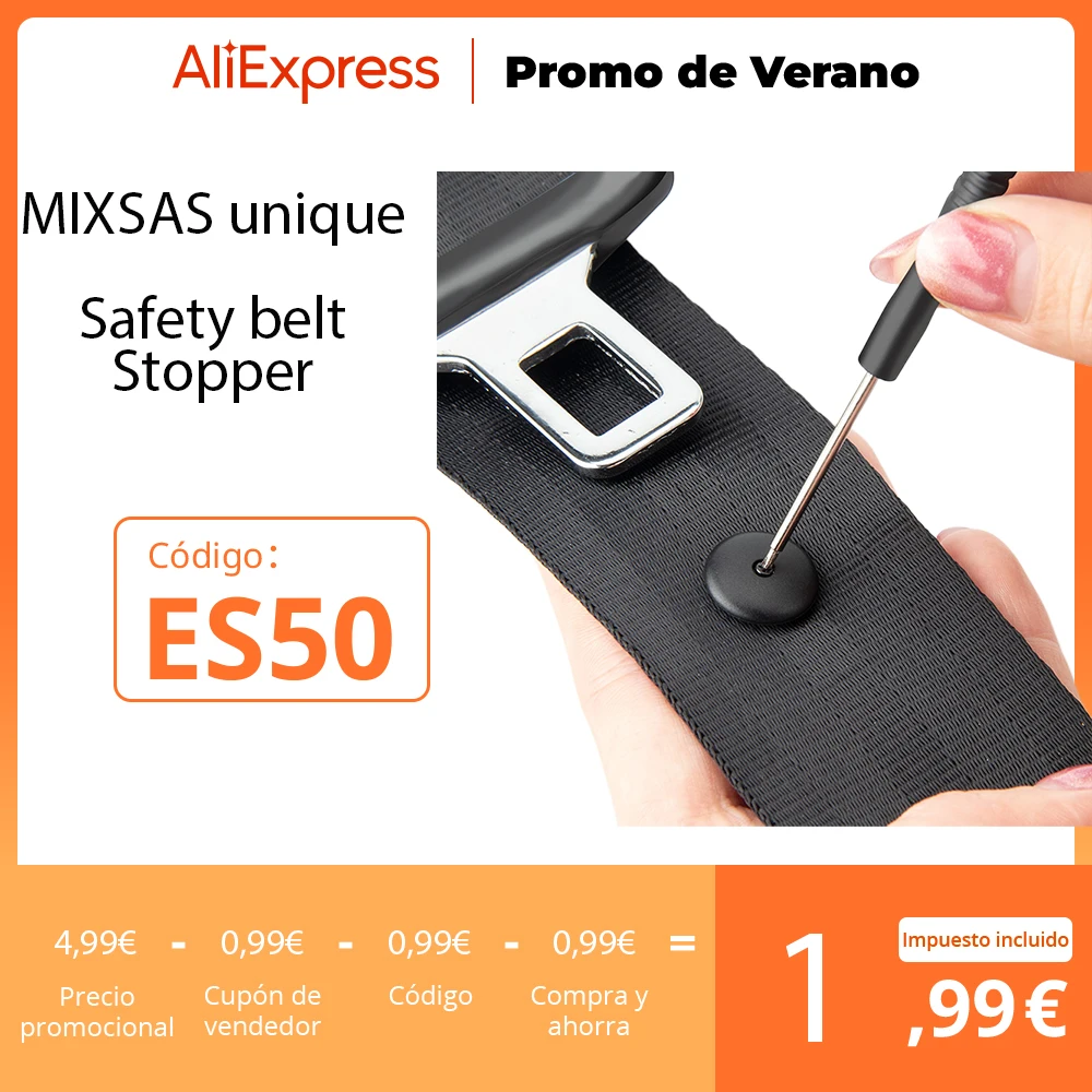 Hebilla de tope para cinturón de seguridad de coche MIXSAS 310, Clips de tope de límite de espaciado de cinturón de vehículo, retenedor de botones antideslizantes, herramientas para automóvil