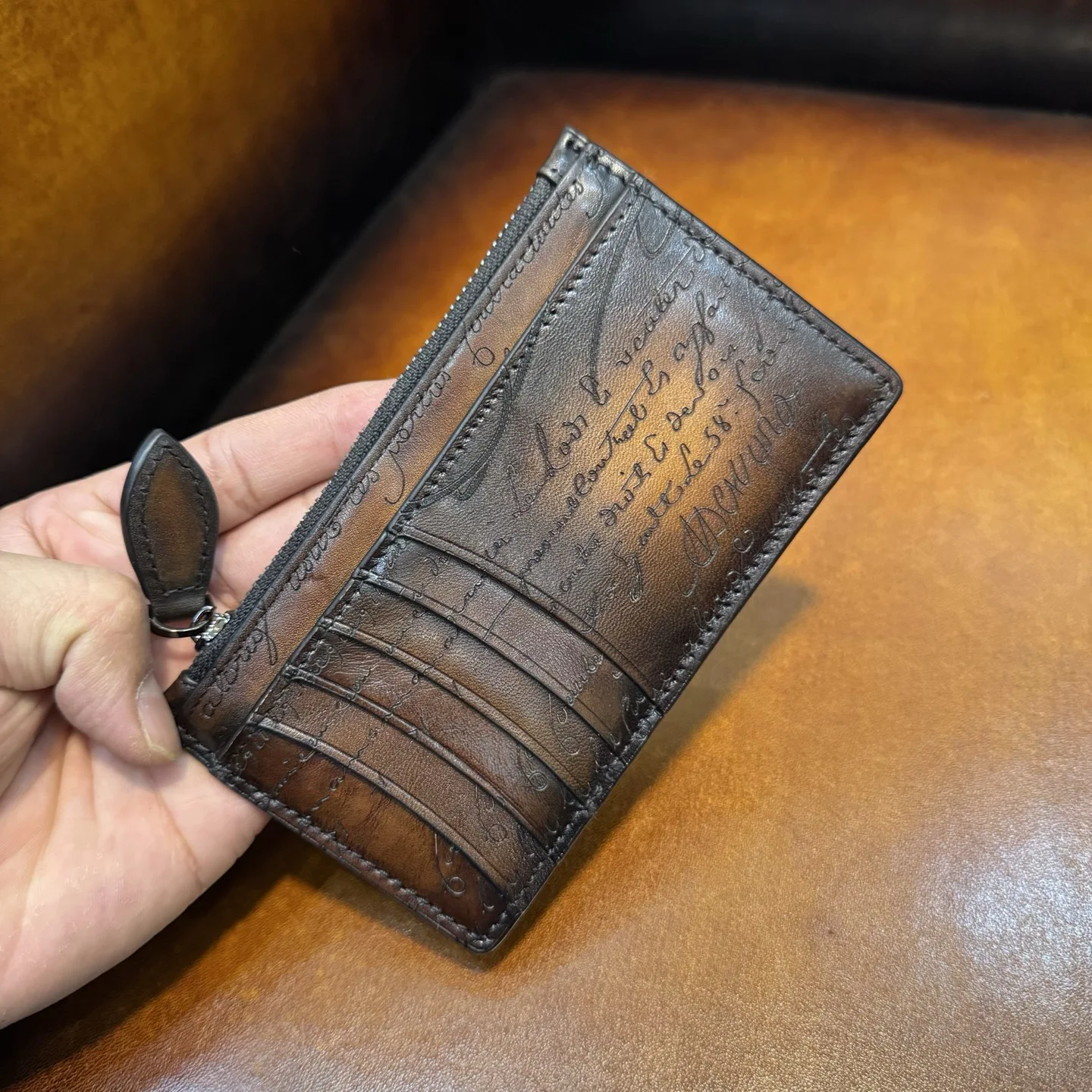 DIMY 2025 Card Pack Men's Ultra Thin Leather Folding Card Holder Business Card Holder Multi slot Bank Card