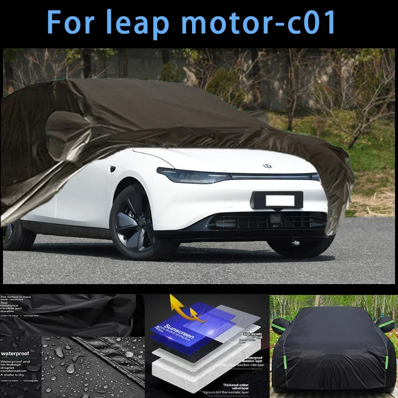 

For leap motor-c01 Outdoor Protection Full Car Covers Snow Cover Sunshade Waterproof Dustproof Exterior Car accessories