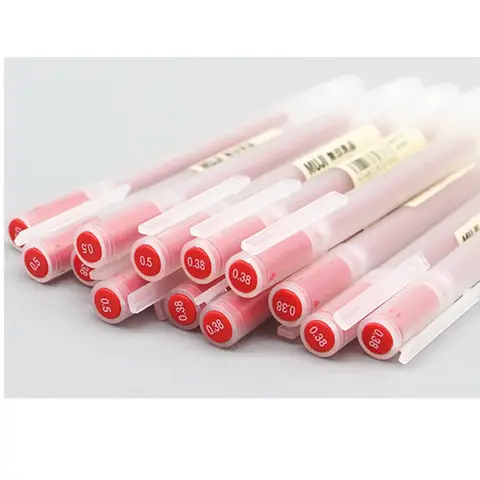 3 st. gelpennor Japan MUJIs 0,38 mm/0,5 mm svart/blå/röd/mörkblå bläckgelpenna 4 färger företagsmaterial skolmaterial specialerbjudande set 10 best sales Muji-penna - №6