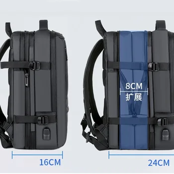 남성용 비즈니스 방수 다기능 배낭, USB 충전, 17 인치 노트북 가방, 확장 가능 대용량 여행 배낭, 신제품 