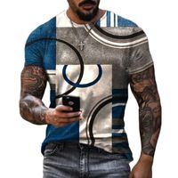 Geometry Graphic T Shirts For Men Summer Casual Trend Street Style Printed Round Neck Short Sleeve Tops Loose Tees Plus Size 6XL