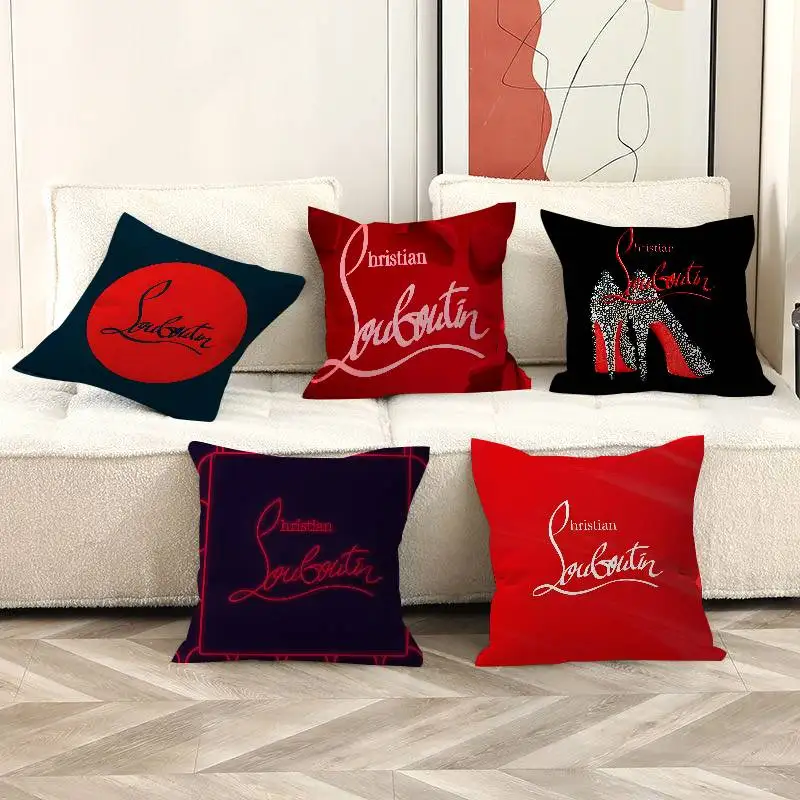 Luxury Shoe Brand C-Christian L-Louboutin Decorative Room Aesthetics Pillow Case Home Decor Sofa Bed Couch Pillow Cover 45x45