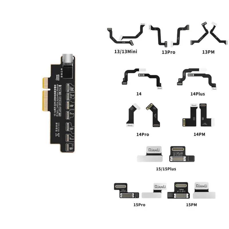 QIANLI MEGA-IDEA Clone DZ03 Programmer Dot Proyektor Tag-on Kabel Fleksibel untuk Ponsel 13 ~ 15 PM Seri Tanpa Penyelarasan Perbaikan ID Wajah