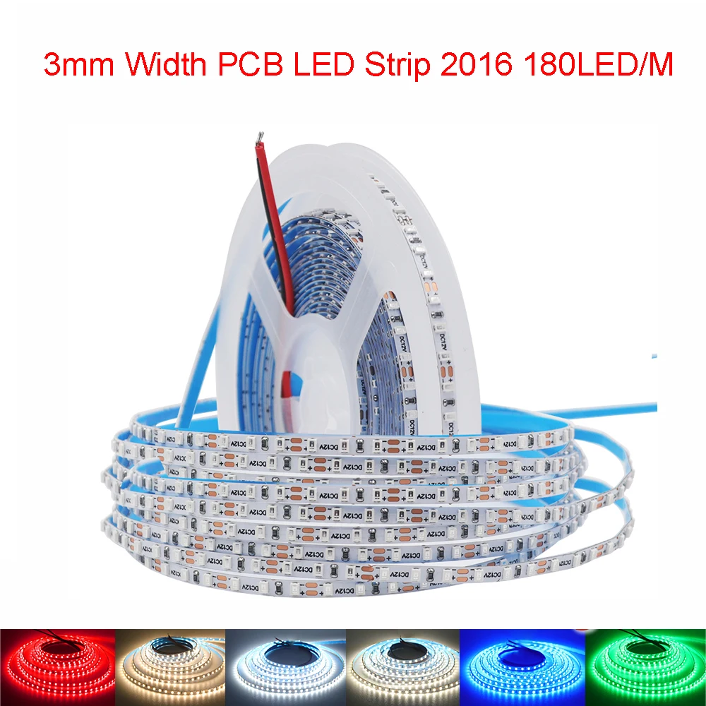 Imagem -03 - Fita Led Estreita 2835 120leds m 180leds m Branco Quente Vermelho Verde Azul Fita mm mm mm 12v 24v 2023