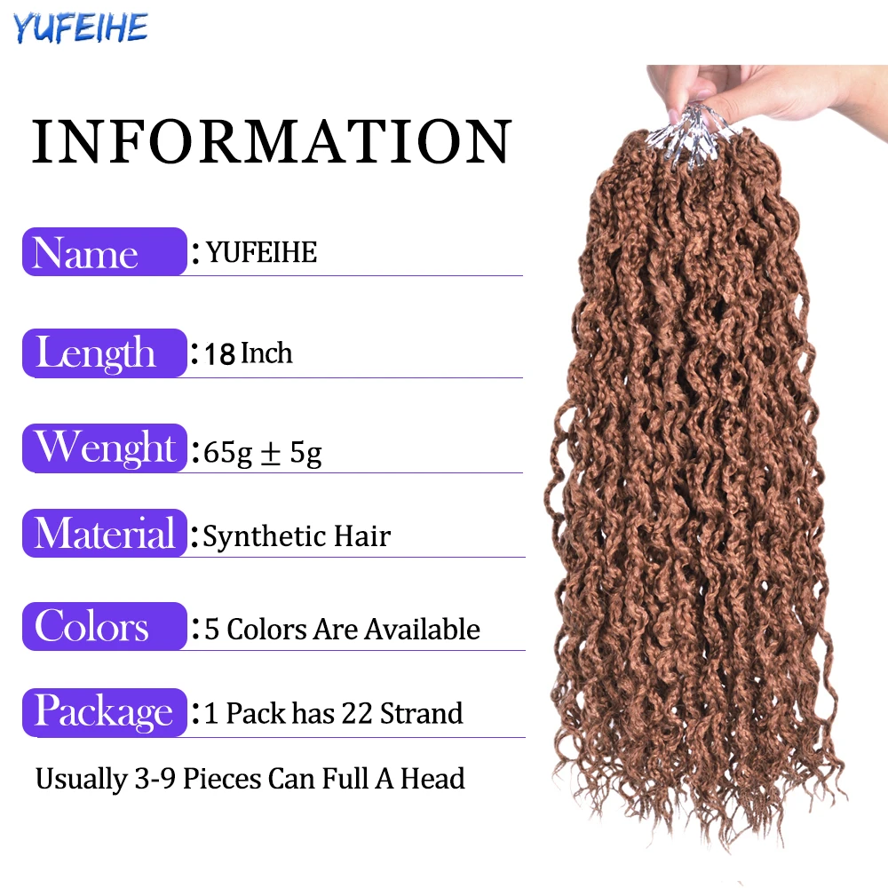 Synthetic Crochet Hair Curly Box Braids Hair Extension Pre Looped Braiding Hair With Curly End Ombre Coffee Brown For Afro Women