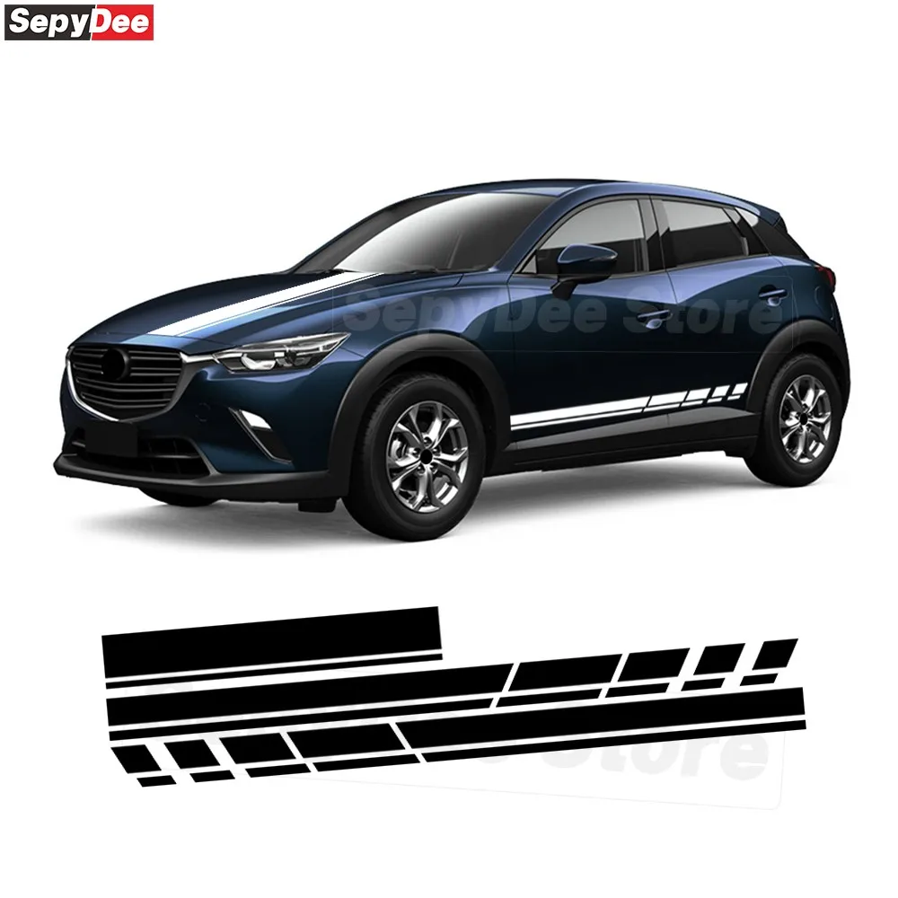 

3Pcs Racing Stripe Kits Sticker Car Hood Bonnet Vinyl Decal for Mazda CX-3 Car Acessories