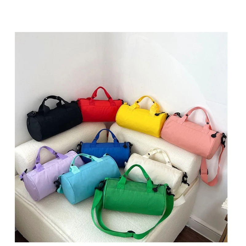 Custom Logo Oxford Cloth Drum Duffle Bag Adjustable Detachable Crossbody Strap Lightweight Sports Gym Travel Shoulder Handbag view 6