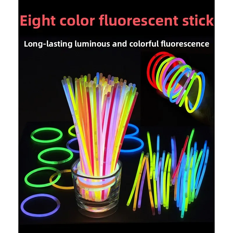 Colorful fluorescent stick humanoid figureclose fitting matchstick personglowing brightly night light sticky clothes dance props