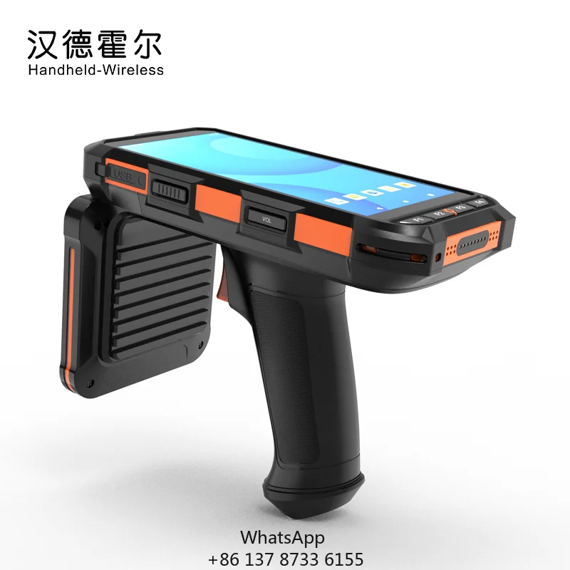 Android Rugged PDA 5.5 Octa Core 13.56 MHz Nfc Reader Wireless Barcode Scanner Handheld Rfid Uhf Reader Writer
