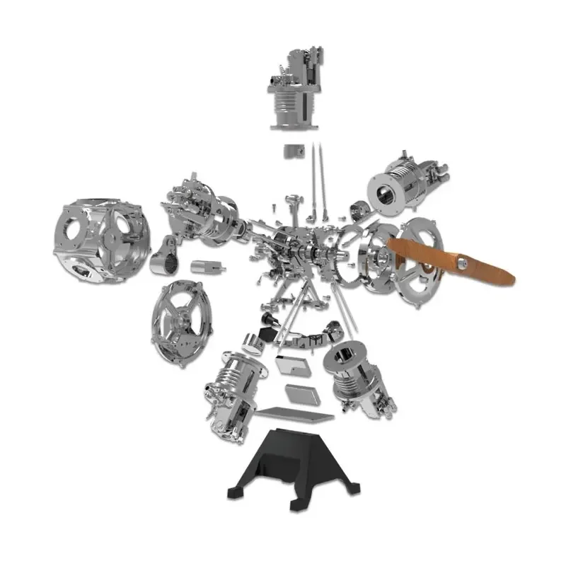 Kit d'assemblage de moteur radial à 5 intervalles en métal, modèle de moteur d'avion d'aviation de simulation, conduit par batterie, jouet de bricolage, TECHING, 230 + pièces