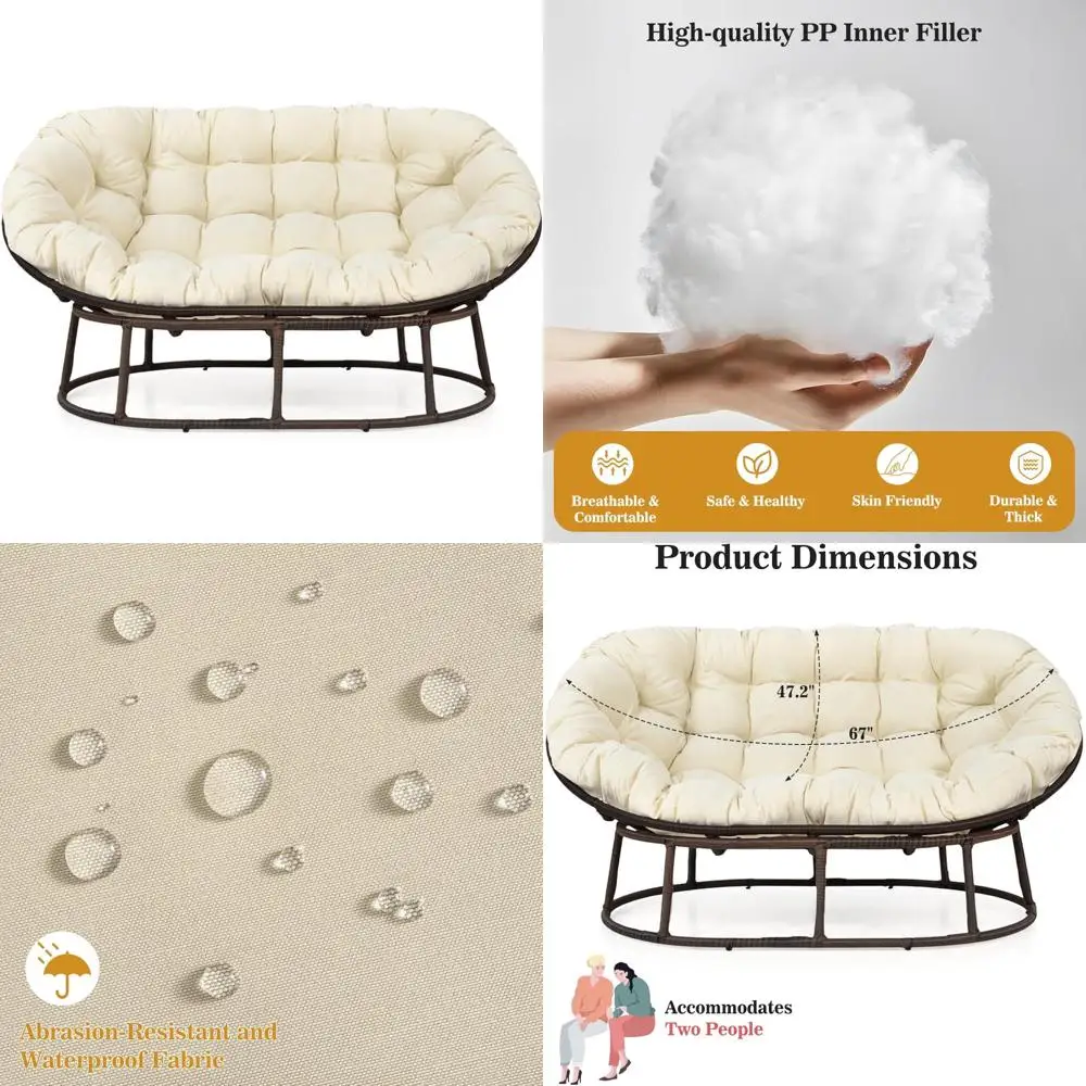 

Водостойкая двойная подушка для сиденья Papasan, уличная толстая и мягкая плетеная подушка для подвесного стула с яйцом