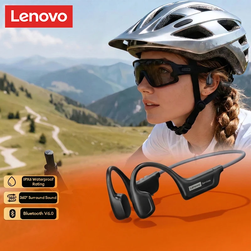 Lenovo S102 Bone Conduction Bluetooth V6.0 Earphones Wireless Sports Headphones Waterproof Sweatproof Running Cycling Neckband