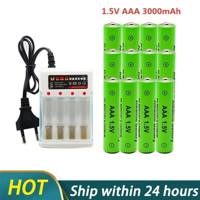 2024 New 1.5V AA USB Rechargeable Battery 9800 mAh Li-ion Battery for Remote Control Mouse Electric Toy Battery + charger