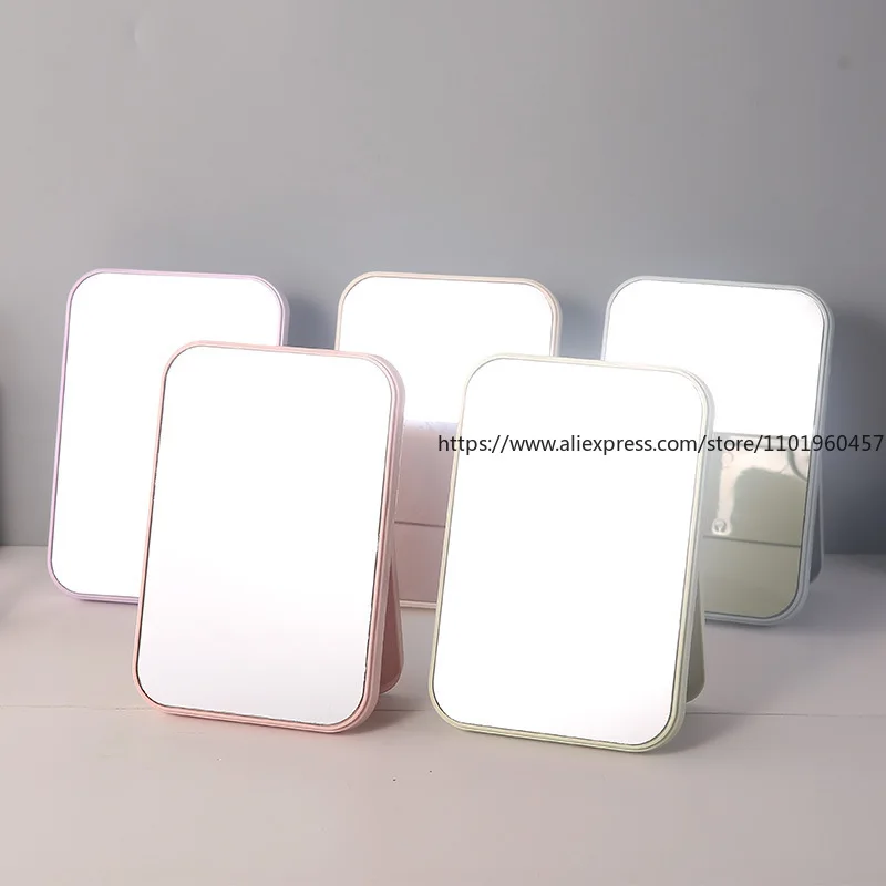 Tabletop Vanity Mirror Foldable Princess-Style Makeup Mirror Desk Rectangular Dressing Table Mirror Home Decoration Accessories