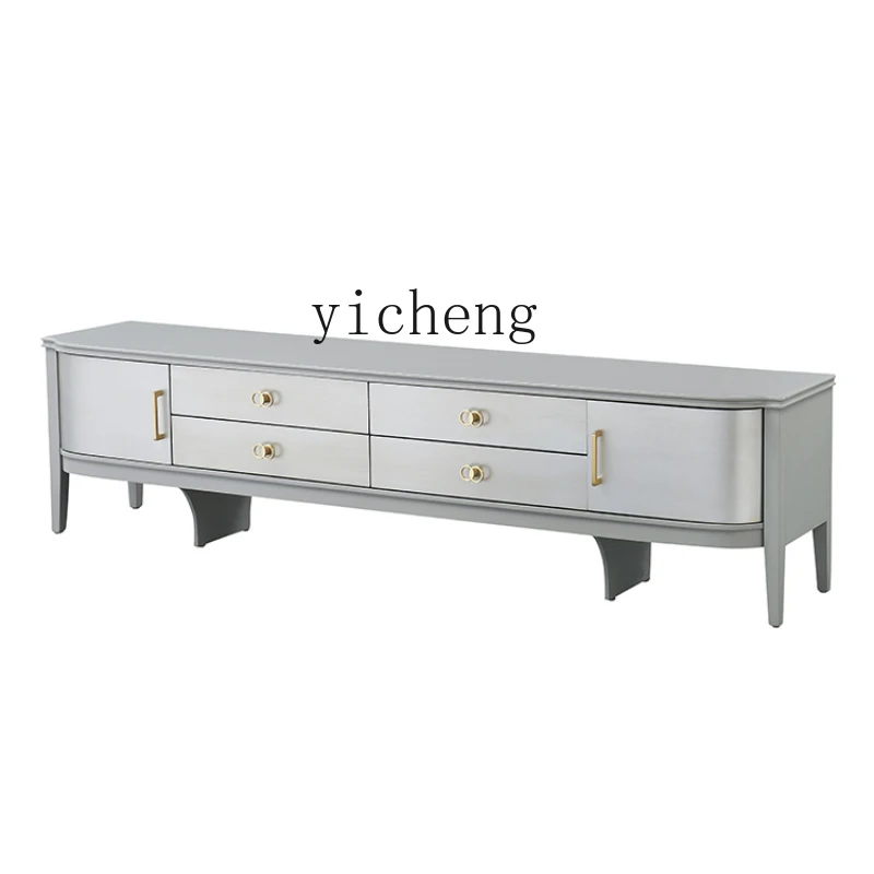 ZK Light Luxury Living Room Sofa and Tea Table TV Cabinet Unit High-Grade Solid Wood Four-Drawer Floor Cabinet