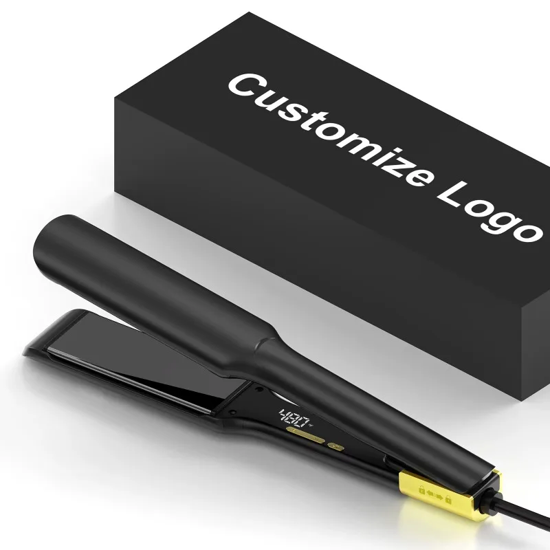 Electric 480°F Professional Titanium 2‑in‑1 Flat Iron Hair Straightener for Salon Keratin Treatment Styling