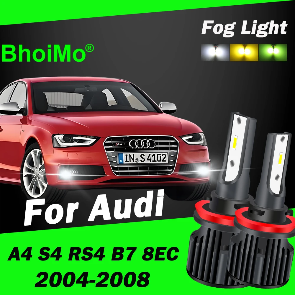 

BhoiMo For Audi A4 S4 RS4 B7 8EC Front Fog Lights Led Bulb 2004 2005 2006 2007 2008 Lamps Auto Car