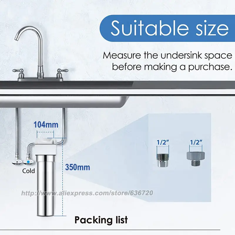 نظام تصفية المياه تحت الحوض، يقلل من الرصاص والكلور والطعم الكريه والرائحة الكريهة، فلتر مياه توصيل مباشر، جالون 5K-10K