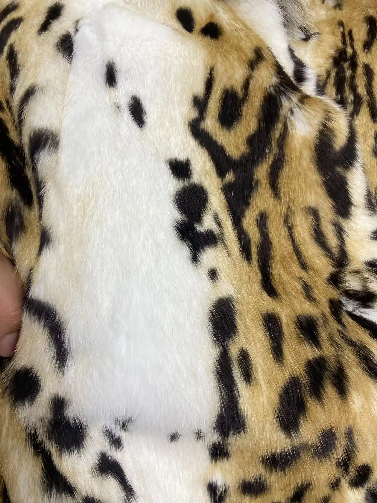 FURYOUME Women's Real Fur Coat Long Winter Rabbit Fur Jackets Plus Size Big Fox Fur Collar Fuzzy Furry Overcoat Full Pelt