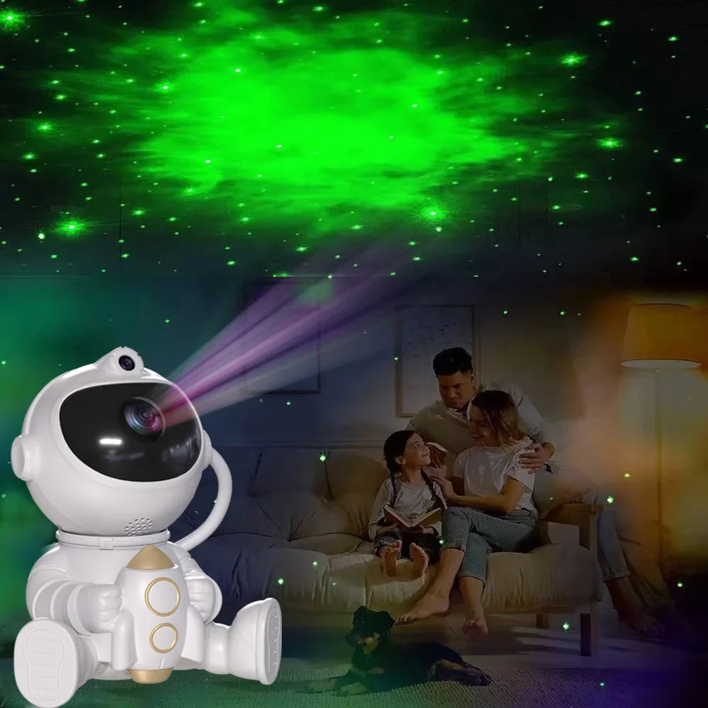 Imagem -03 - Galaxy Astronaut Rocket Projetor Led Night Light Estrela Projetor Lâmpada Decoração do Quarto Childrens Holiday Gift