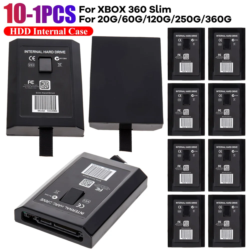 Caso interno HDD para XBOX 360 Slim, Substituição Acessórios Do Jogo, Disco Rígido HDD, Caixa HD Caddy, 20GB, 60GB, 120GB, 250GB, 1-10pcs