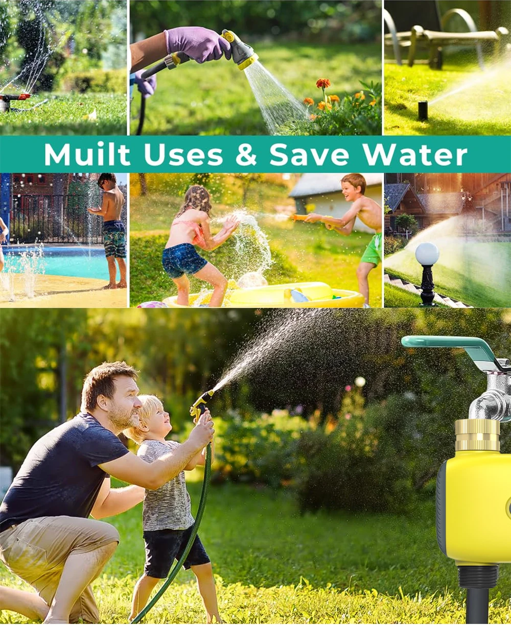 Tuya Smart Sprinkler Timer Bluetooth Drip Irrigation System with Brass Inlet Compatible with Alexa Google Home