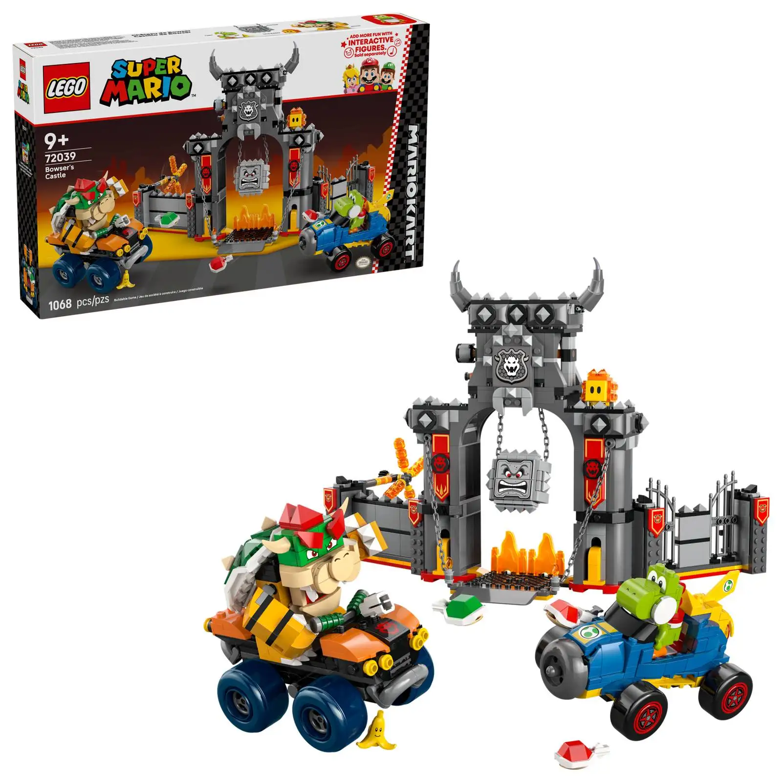 LEGO ®   Super Mario ™   Mario Kart ™   Bowser's Castle 72039 Juego de carreras de vehículos de juguete para niños, niñas, regalo de cumpleaños, 1068 piezas